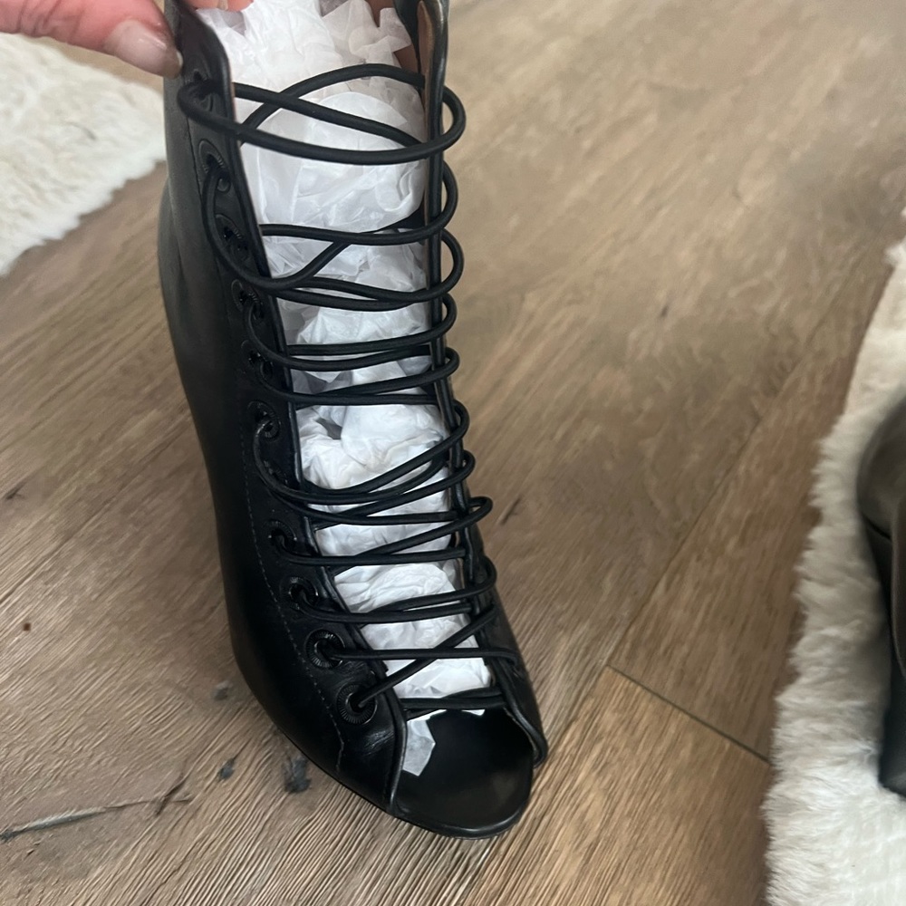 Lace up black Givenchy booties